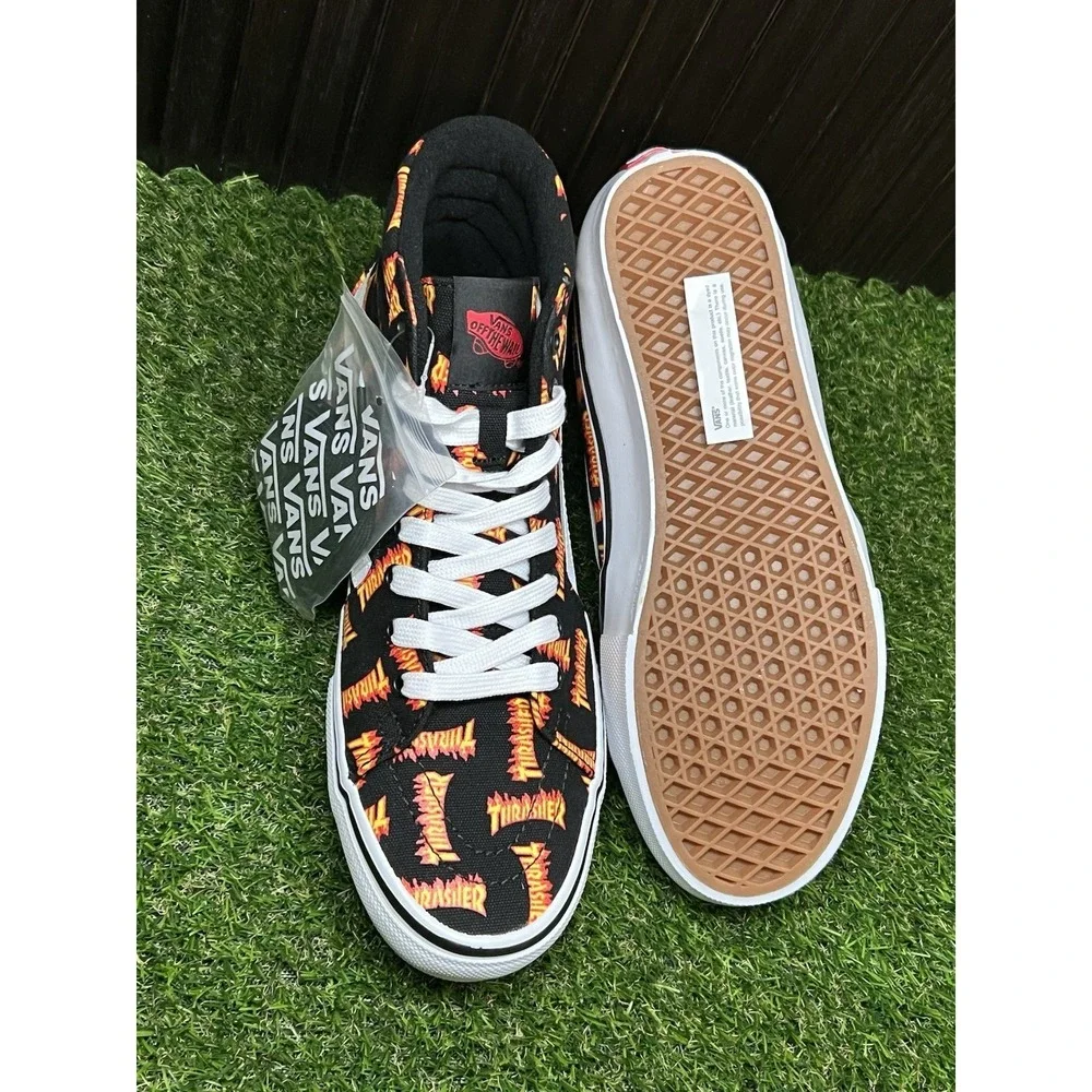 Size 9.5 - Thrasher x Vans Skate Sk8- High Allover Thrasher Logo VN0A5FCCBML